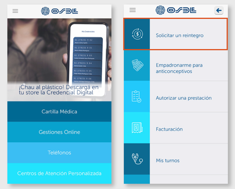 solicitar reintegros osde