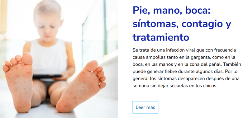 Pie mano boca