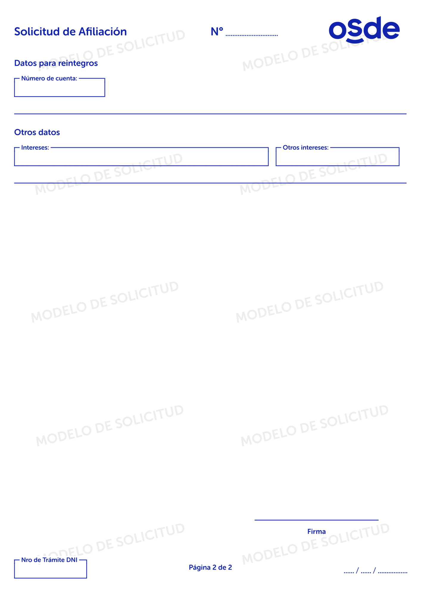 Formulario de afiliación